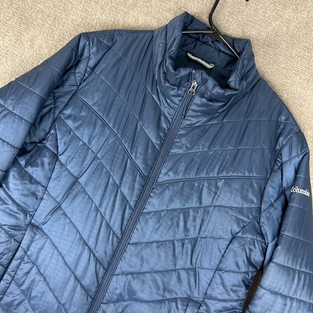 Columbia Morning Light II Omni-Heat Puffer Jacket Women XL Navy Insulated Zip Up